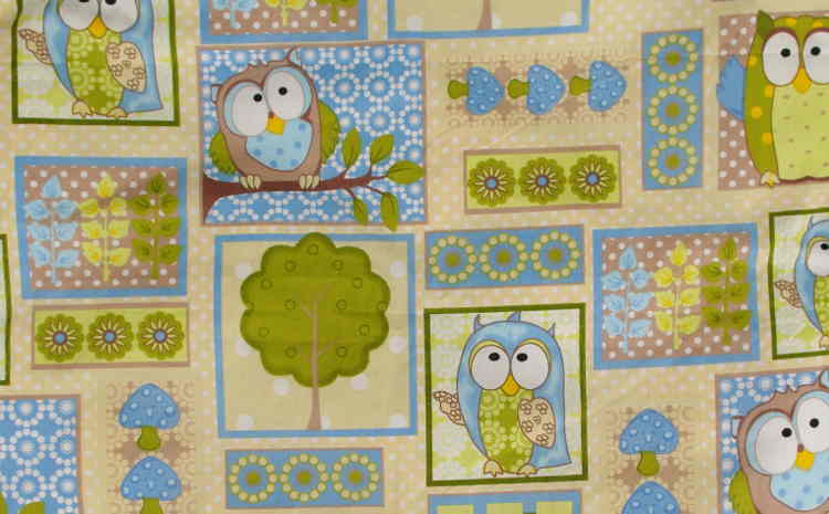 KAARSGAREN Dětské povlečení do kolébky SOVA modré