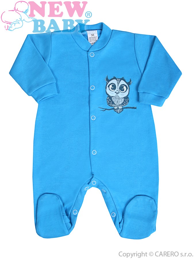 NEW BABY Kojenecký overal sovička modrý vel. 86