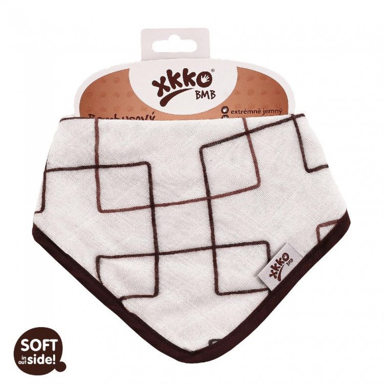 KIKKO Bambusový dětský slintáček/šátek Natural Squares