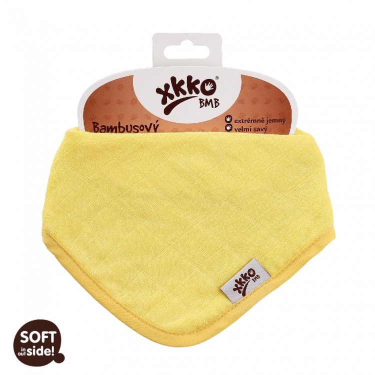 KIKKO Bambusový dětský slintáček/šátek Lemon