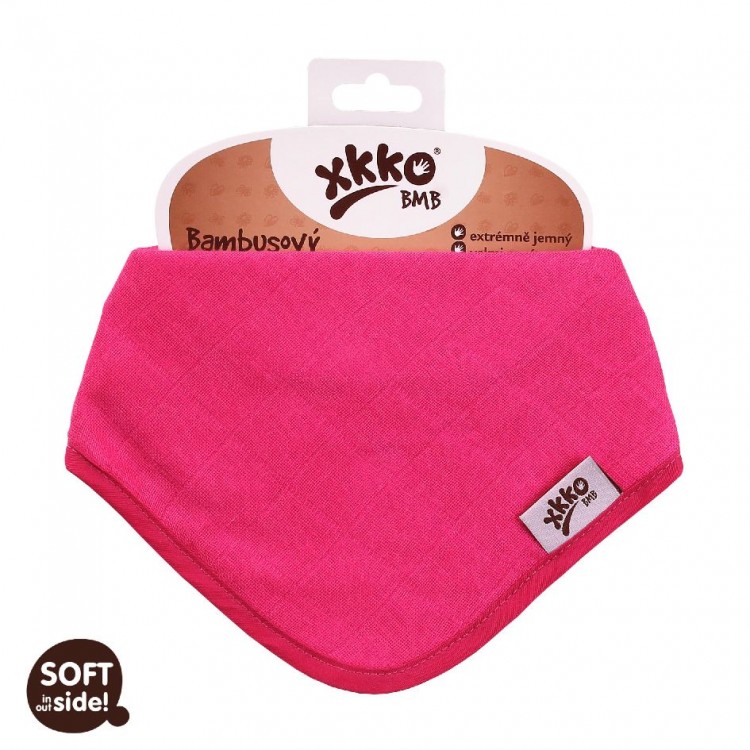 KIKKO Bambusový dětský slintáček/šátek Magenta