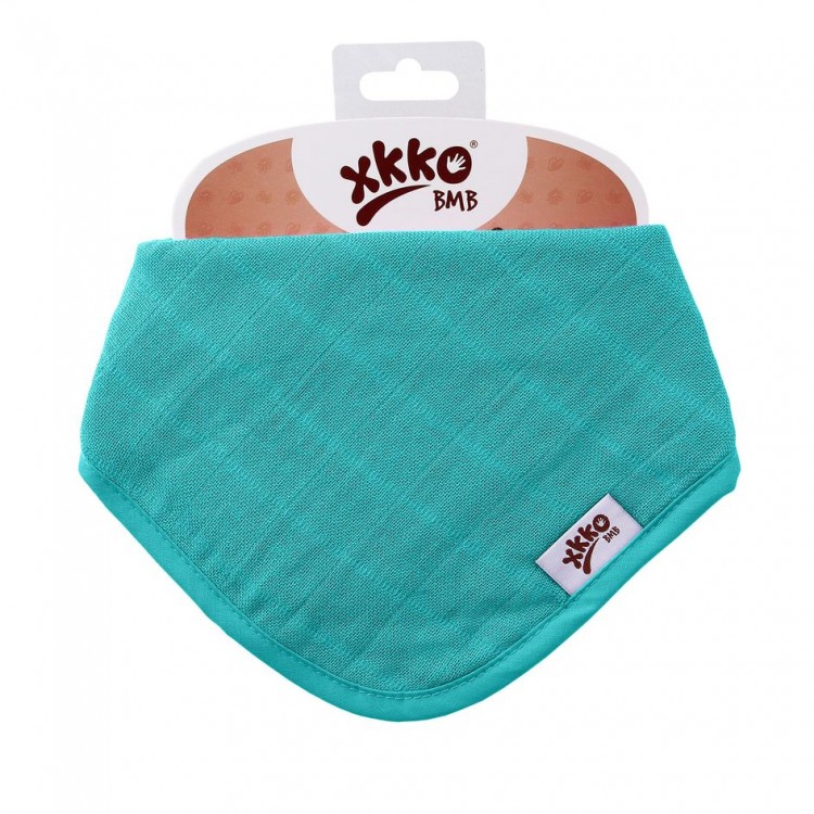 KIKKO Bambusový dětský slintáček/šátek Turquoise
