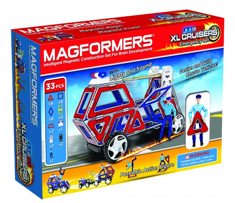 MAGFORMERS XL Cruiser - Záchranáři magnetická stavebnice