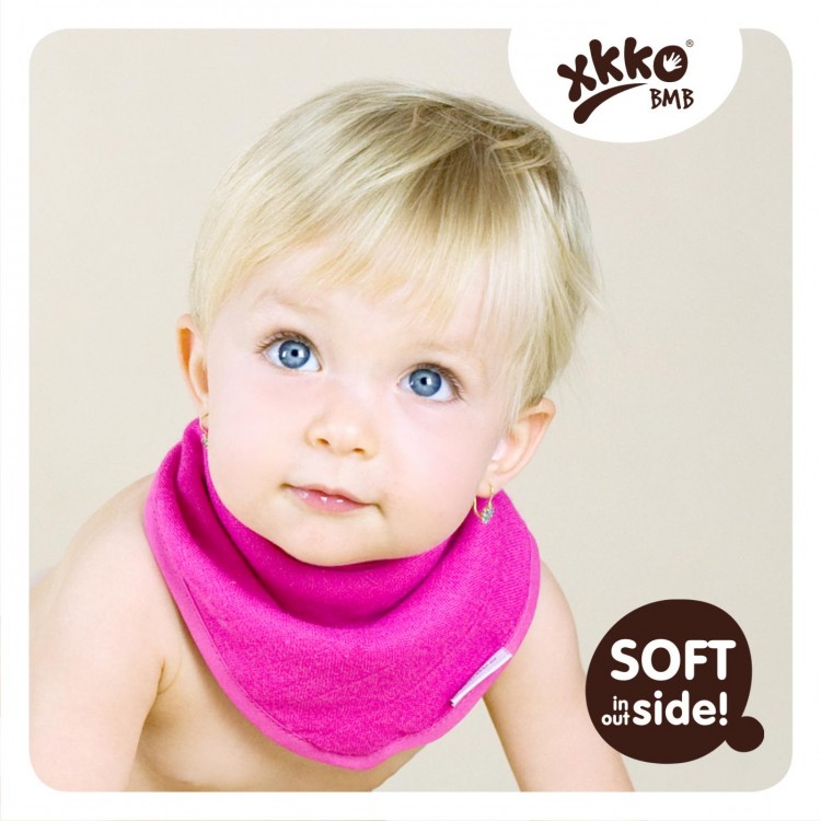 KIKKO Bambusový dětský slintáček/šátek Magenta