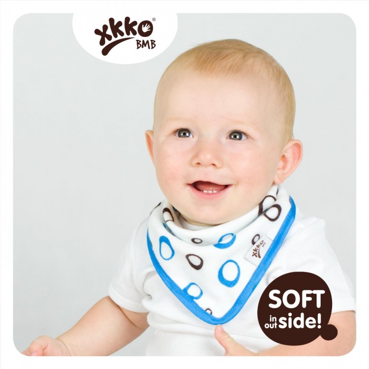 KIKKO Bambusový dětský slintáček/šátek Cyan Bubbles