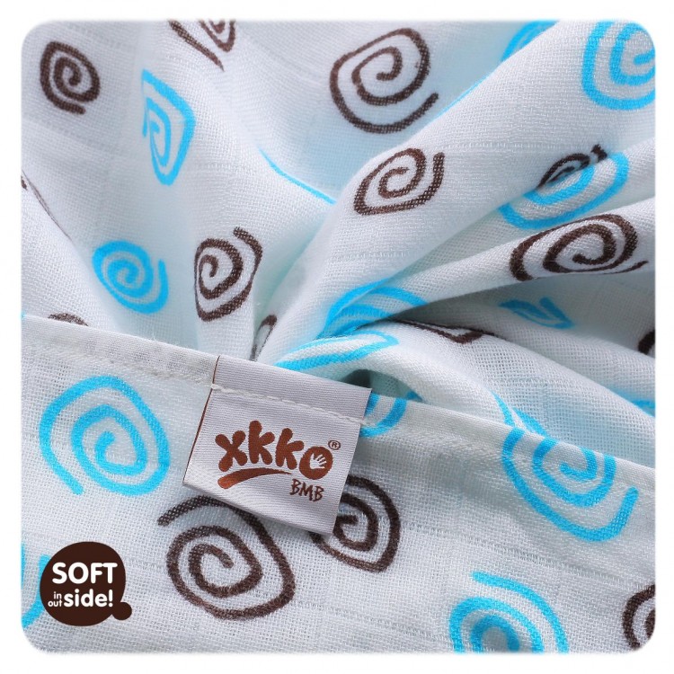 KIKKO Bambusová osuška 90x100cm Cyan Spirals