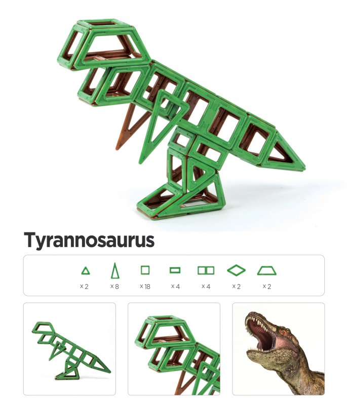 MAGFORMERS Dinosauři magnetická stavebnice