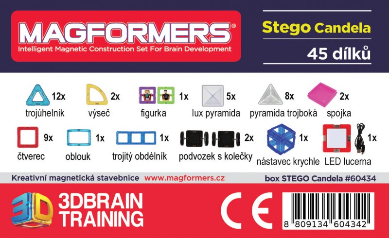 MAGFORMERS Stego Candela magnetická stavebnice