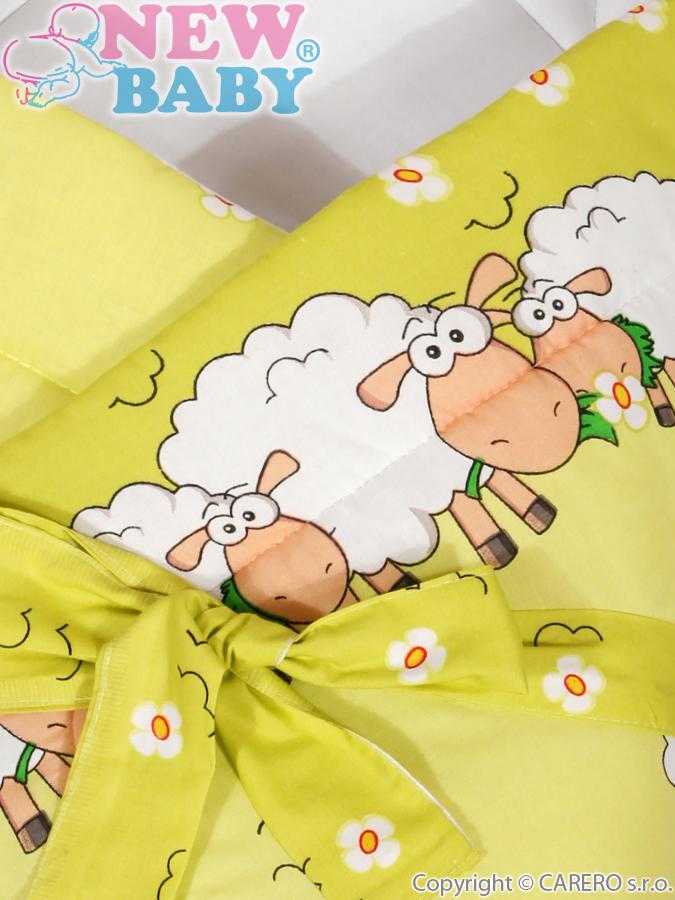 NEW BABY Zavinovačka s kokosovou vyztuží a mašlí zelená s ovečkou