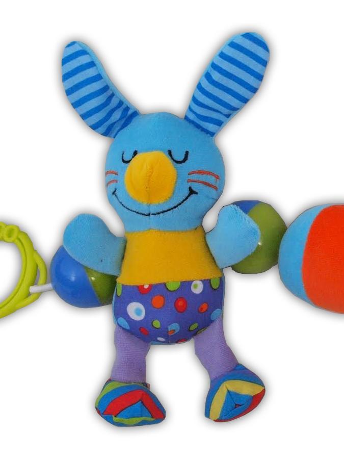 BABY MIX Dětské plyšové chrastítko do kočárku Zajíc a medvěd