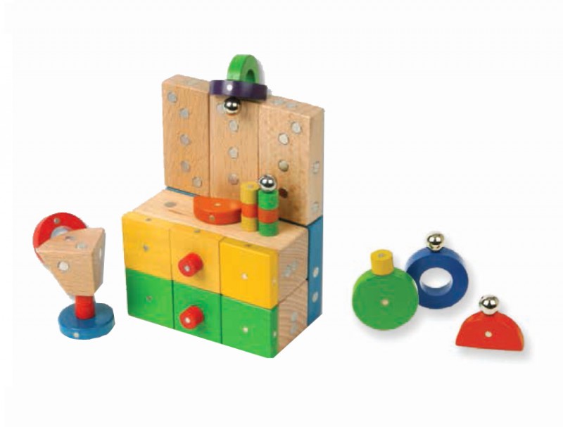 MAGFORMERS Dětská ložnice dřevěná stavebnice