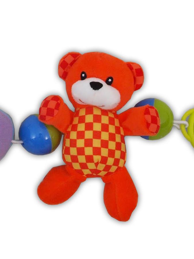 BABY MIX Dětské plyšové chrastítko do kočárku Zajíc a medvěd